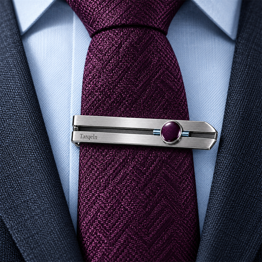 Tarqeln Plum Gem Tie Clip