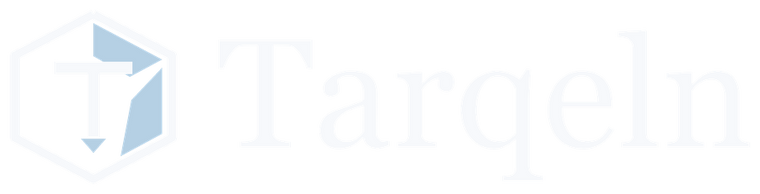 Tarqeln faceted T monogram and ivory serif wordmark
